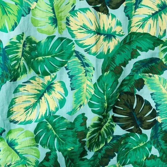 Talbots M leaf print cotton lightweight button down shirt long sleeve - Picture 6 of 9